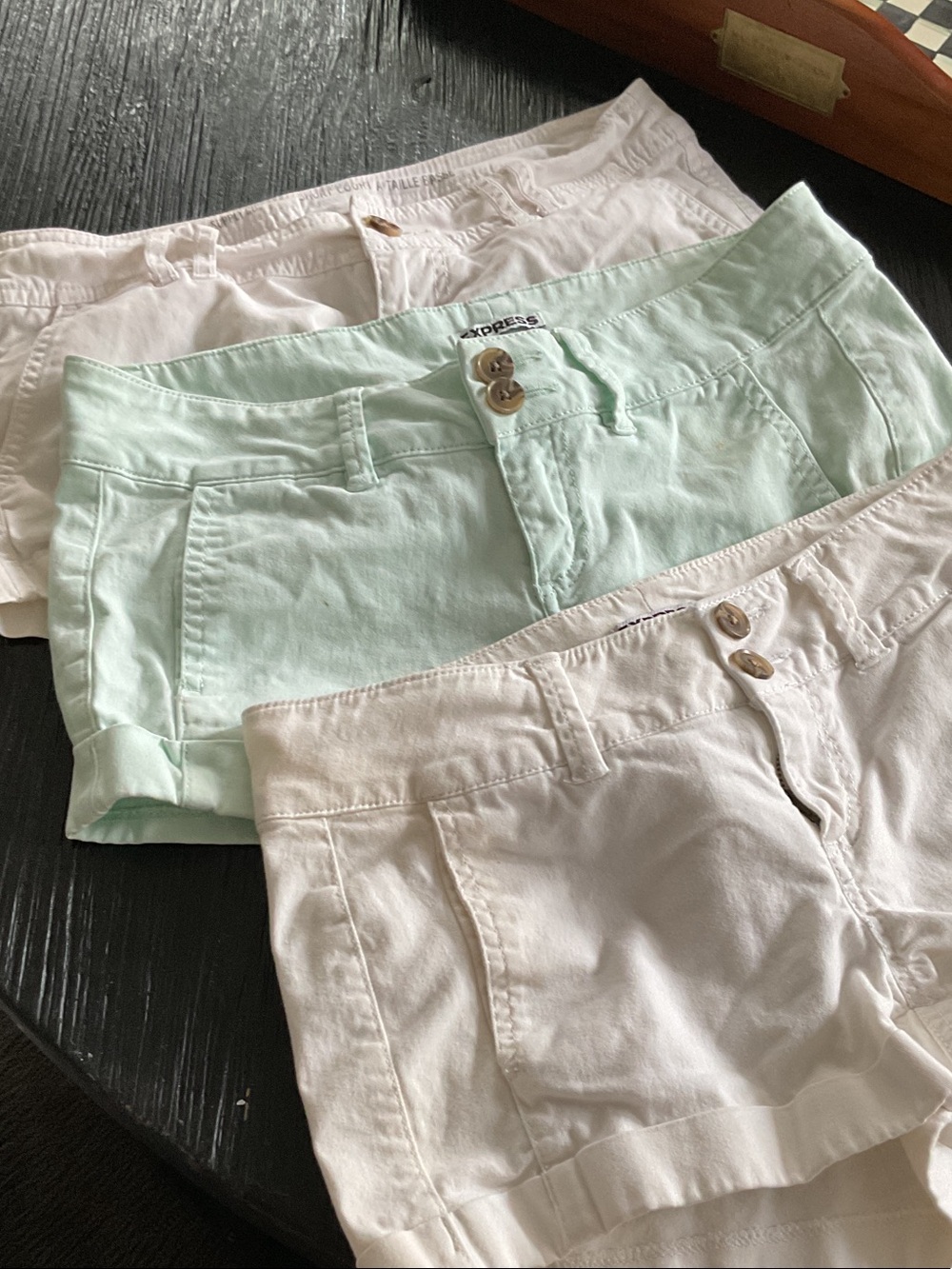 Light Mint Cotton Women’s Shorts  and 2 white pairs